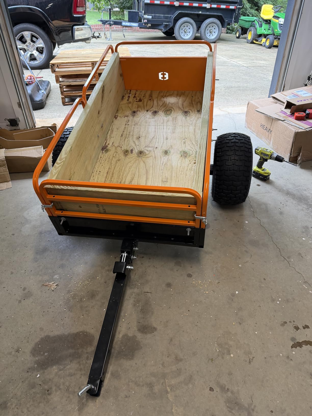Impact IMPLEMENTS 1500lb HD Agricultural Trailer with Solid Floor & Sides. Rugged Tires and Solid Sides with Tailgate for Increased Capacity. Original USA Design. customer photo 1