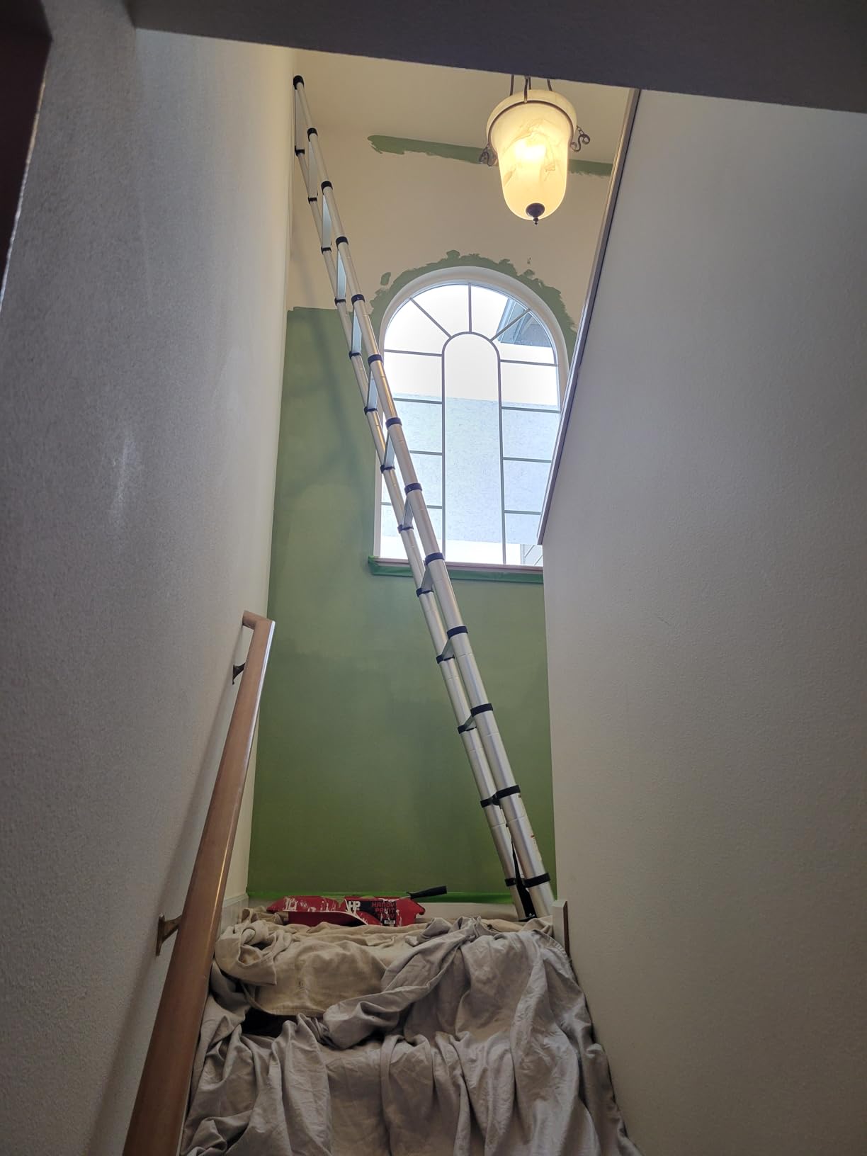 Soctone 12.5FT Telescoping Ladder, Stabilizers & Hooks, Extension Ladder | Portable Telescopic RV Ladder for Outdoor Camper Trips Motorhome with Tool Platform customer photo 1