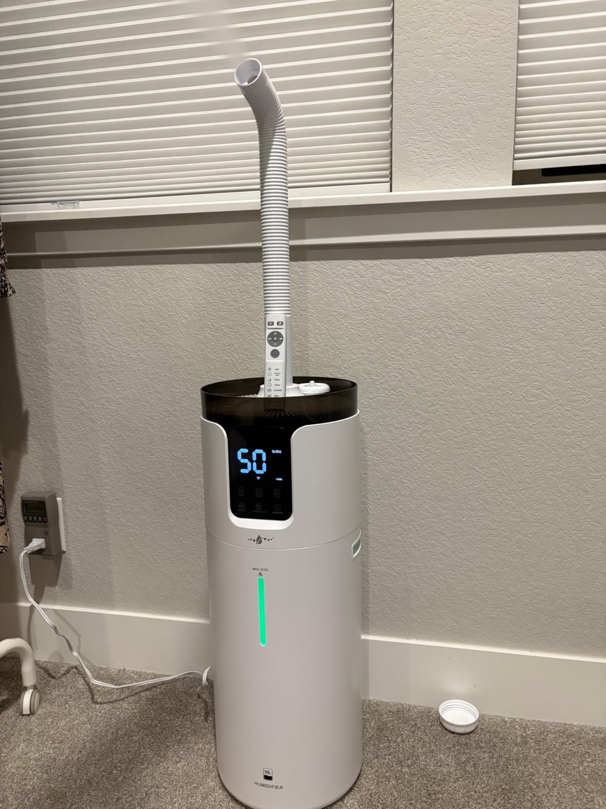 Humidifier large room 16L/4.2Gal - Lacidoll Whole house Humidifier for Home1500 sq.ft. Ultrasonic Cool Mist Humidifiers for Bedroom with Extension Tube & Aroma Box & Night light, White customer photo 1