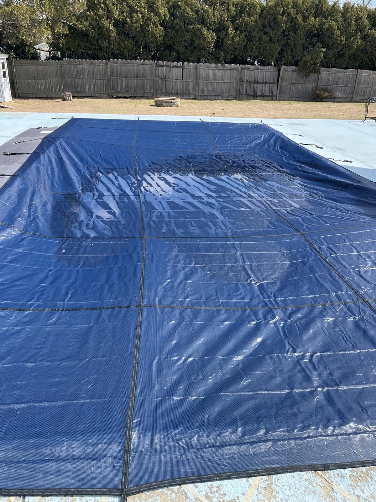 iCOVER Inground Pool Safety Cover, Fits 20x40ft Rectangular Pools with 4x8ft Center End Step, Winter Pool Covers for Inground Pools, Safety Pool Covers, Triple Stitched High Strength, Green customer photo 2
