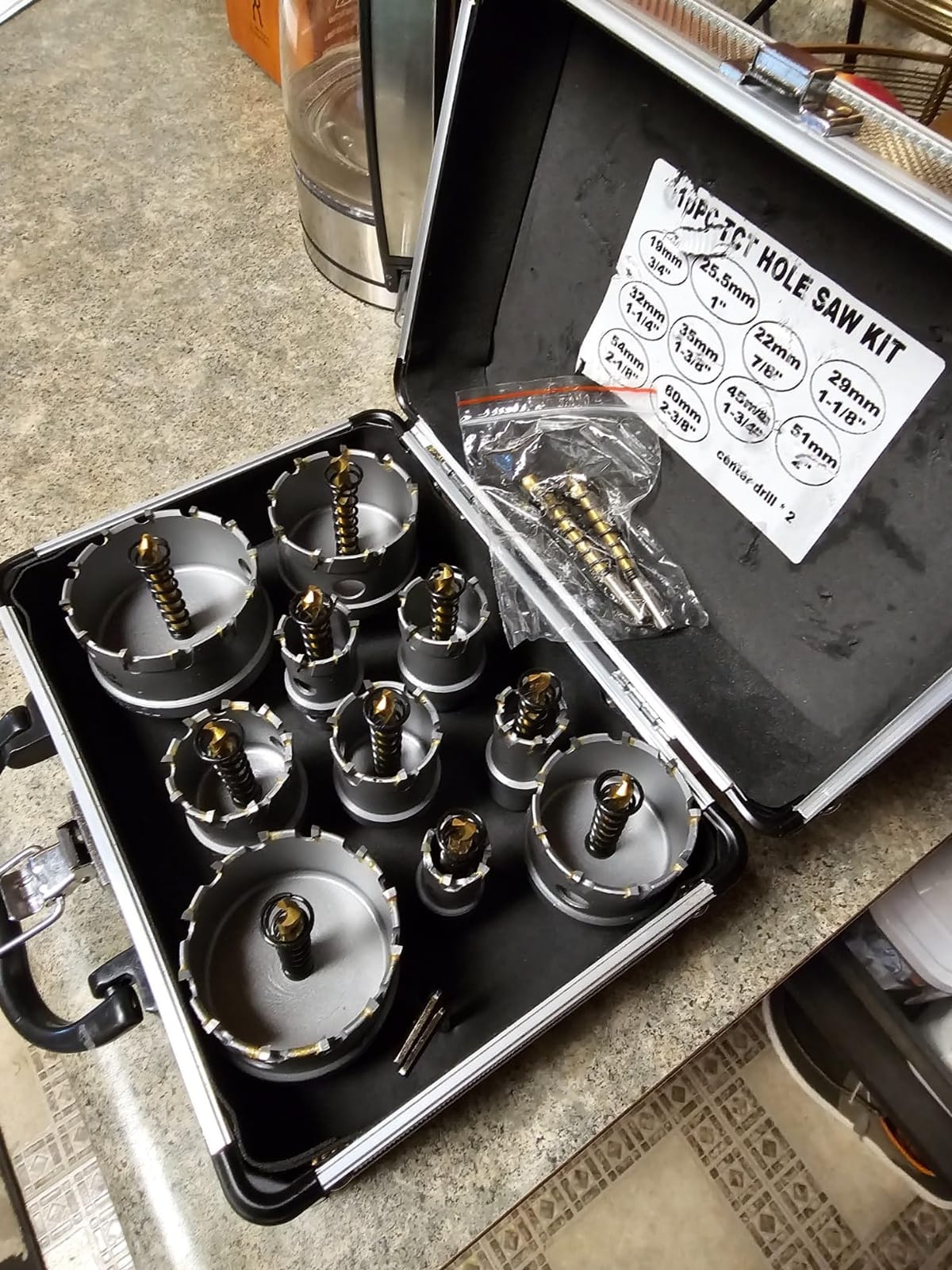 TCT 14 pcs Carbide Hole Saw Kit for Hard Metal, Heavy Duty Tungsten Carbide Tipped customer photo 1