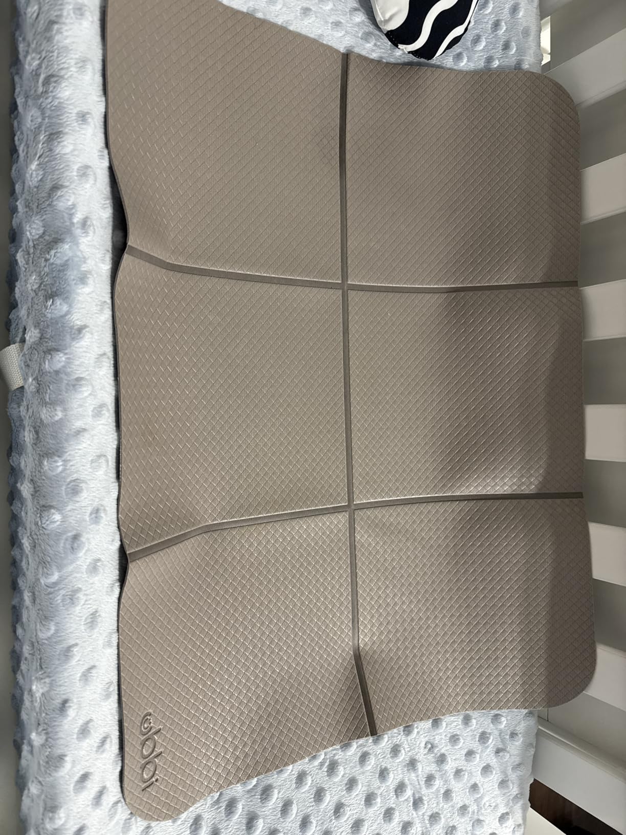 Ubbi On-the-Go Diaper Changing Baby Mat, Taupe, Soft & Comfortable Diaper Bag Accessory Must Have for Newborns, Easy to Clean, Portable Folding Pad, Traveling Accessories customer photo 2