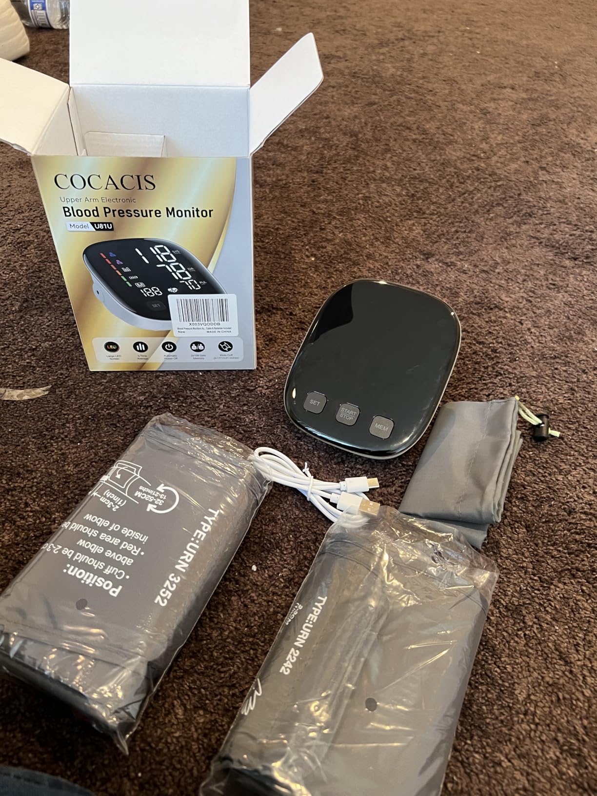 Blood Pressure Monitors,9-17'' & 13-21'' Extra Large Blood Pressure Cuff | 6 in Large LED Backlit Display,2 Upper Arm Extra Large Blood Pressure Cuffs, Dual Powers (USB-C&4 AAA),For Home Use customer photo 2