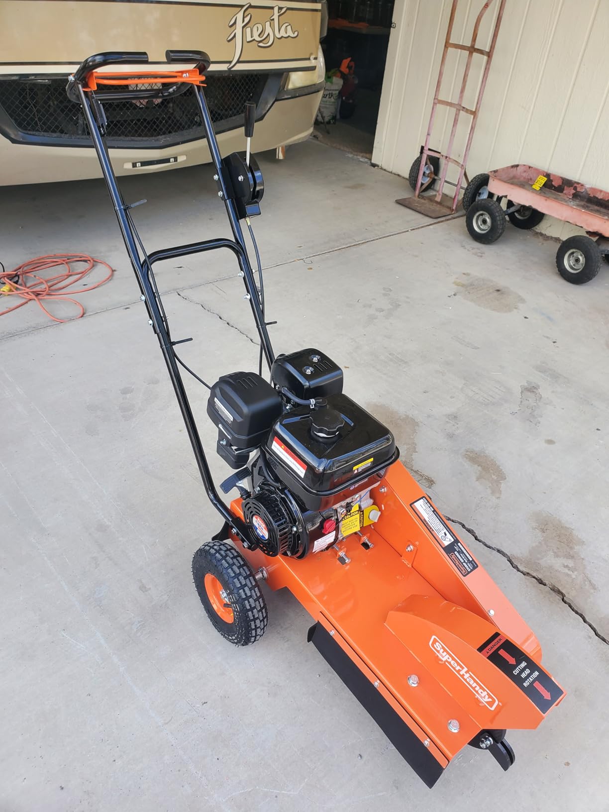 SuperHandy Gas Stump Grinder 9HP Engine - Direct Belt Drive, 12-inch Cutting Performance, 6 Carbide Teeth - Compact & Lightweight customer photo 1