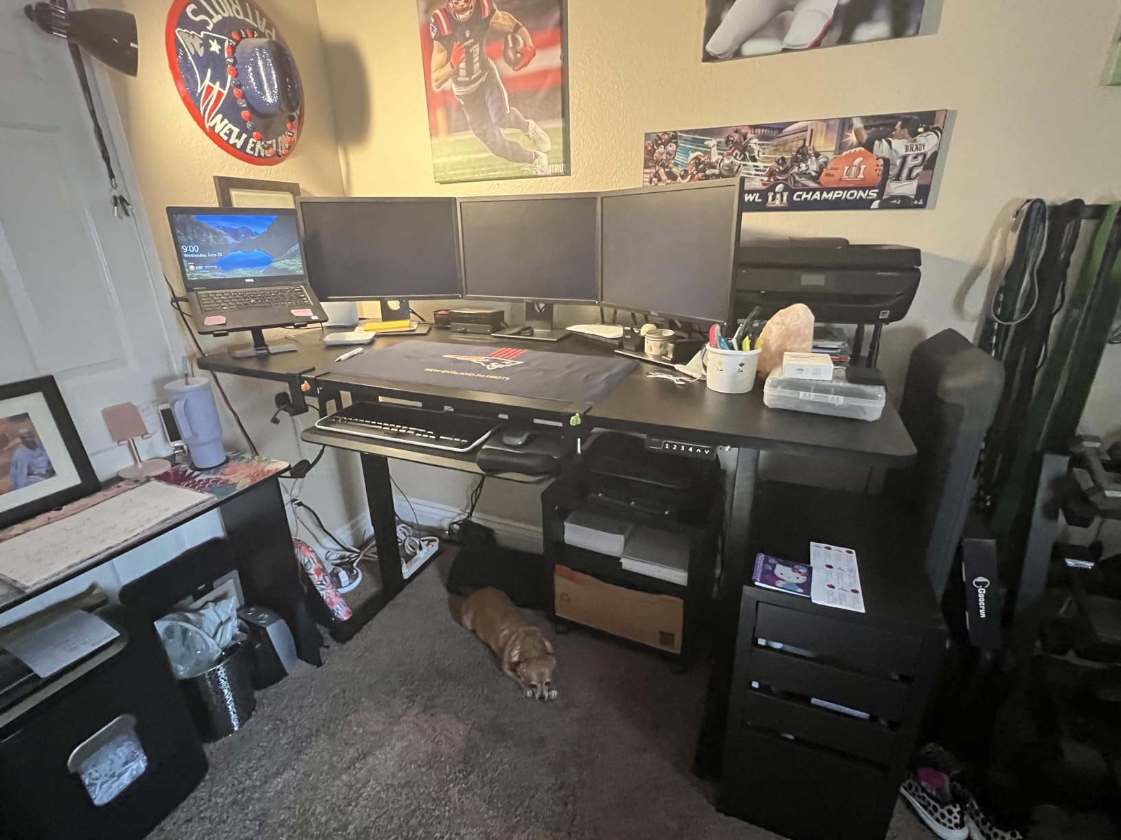 VIVO Black 60 x 30 in Standing Desk, DESK-KIT-1B6B-30 | Electric, Holds 220 lbs, Sit Stand, Height Adjustable, Extra Deep Table Top, Memory Presets, 1B Series, Black Frame customer photo 2