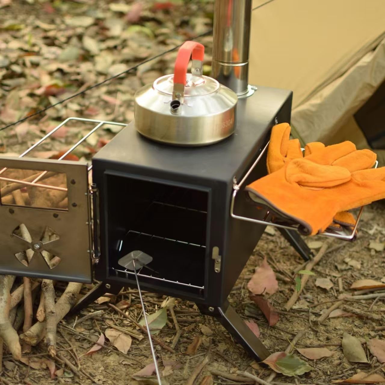 AVOFOREST Hot Tent Stove, Wood Burning Stove with 7 Stainless Chimney Pipes for Outdoor Heating & Cooking, Ice Fishing, Hunting customer photo 1