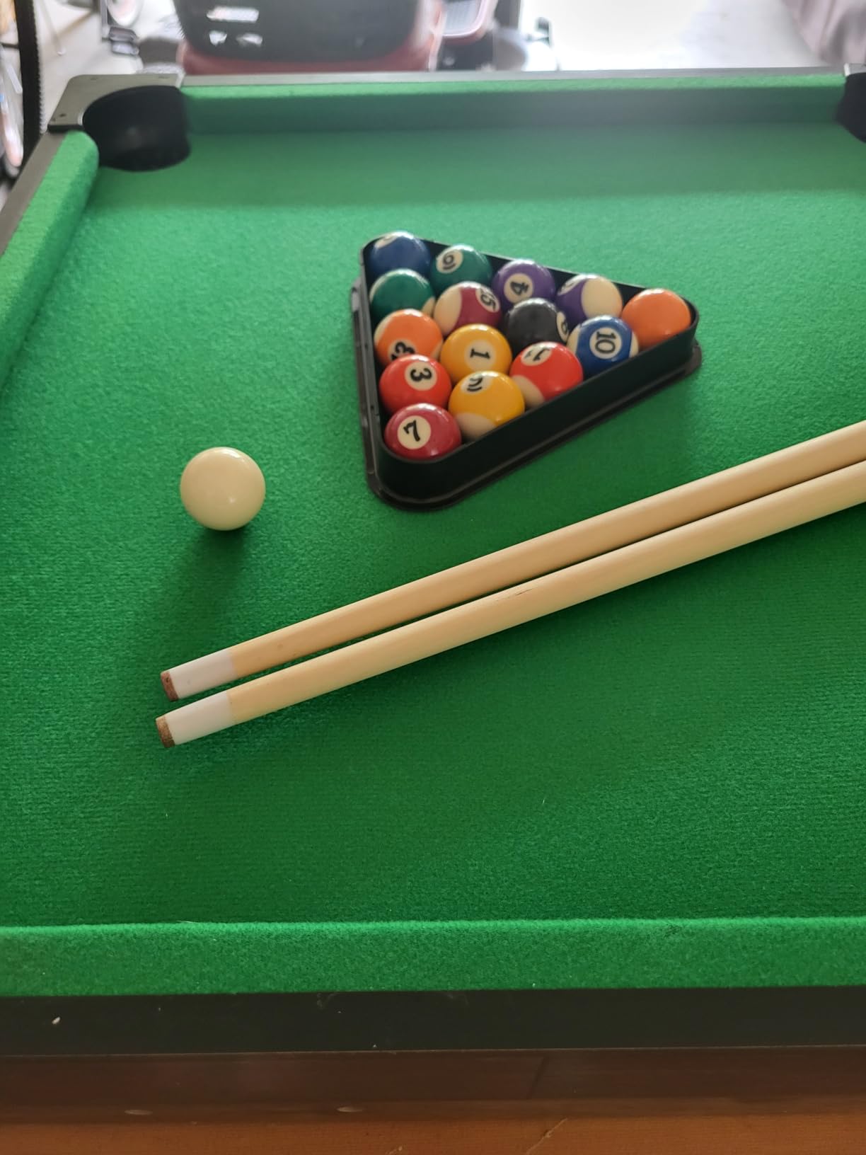 Best Choice Products Tabletop Billiard Table, Pool Game Table for Living Room, Game Room w/ 2 Cue Sticks, Ball Set, Storage Bag customer photo 2