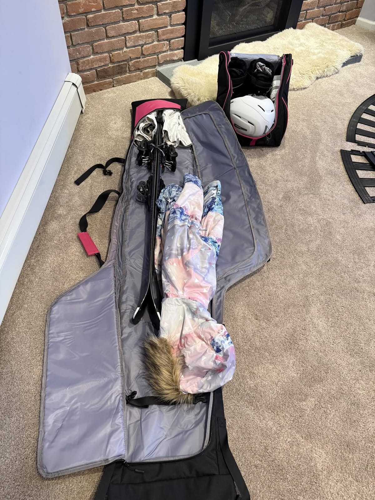 GoHimal Ski Bag & Boot Bag Combo, Padded Ski Carrier | Fits Skis Up to 200CM, Fits Boots Up to US13, Safety Reinforced, Water-Resistant, Ski Travel Bag customer photo 1