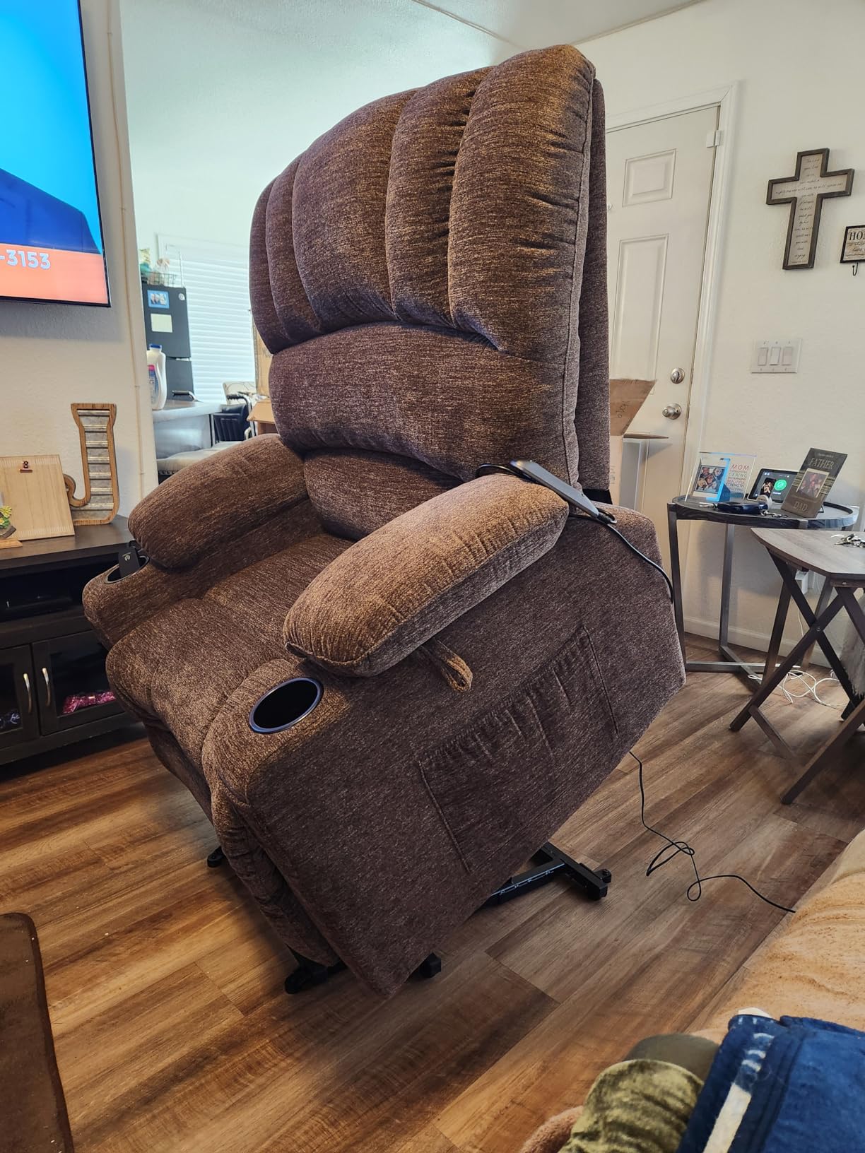 MCombo Power Lift Recliner Chair for Elderly R7096 (Medium-Wide, Coffee) | Stand Assistance, Wide seat, Heat and Massage, 4.7