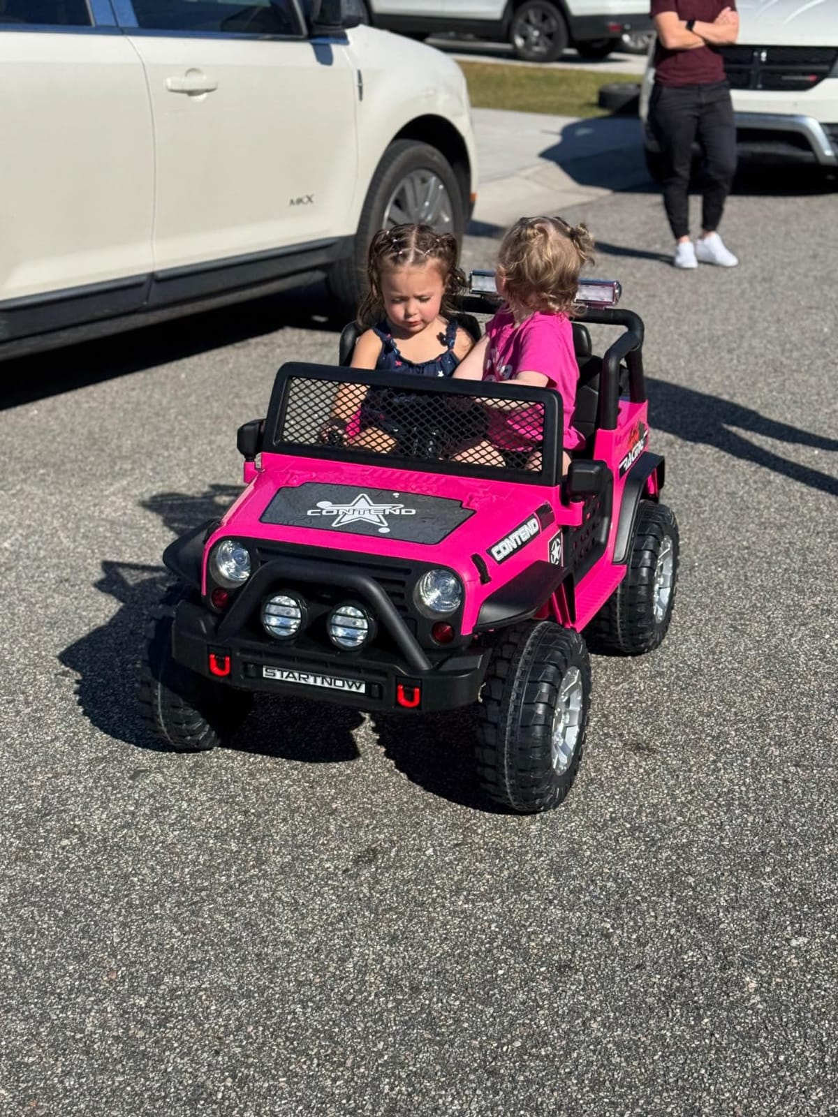 SEHOMY 2-Seater Ride on Truck Red for Kids with Remote Control, 110LBS Load | Pink Power Wheels Truck ride on Toys for Boys Girls, 3 Speeds, Spring Suspension, LED Lights, Music, Kids Electric Vehicles customer photo 2