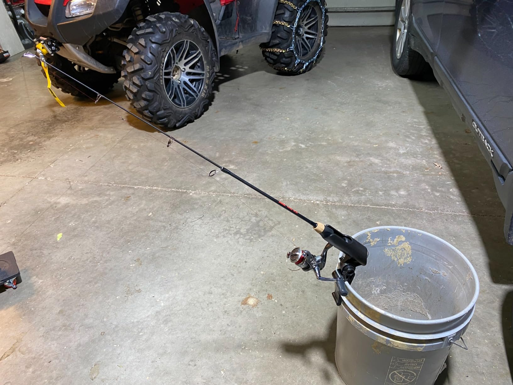 Aventik Bucket Rod Holder for Spinning Fishing Ice Fishing, Adjustable Angle in Vertical Direction, Durable in Extremely Cold Weather, Free Your Hands, Improve Your Efficiency, Also a Rod Storage Rack customer photo 1