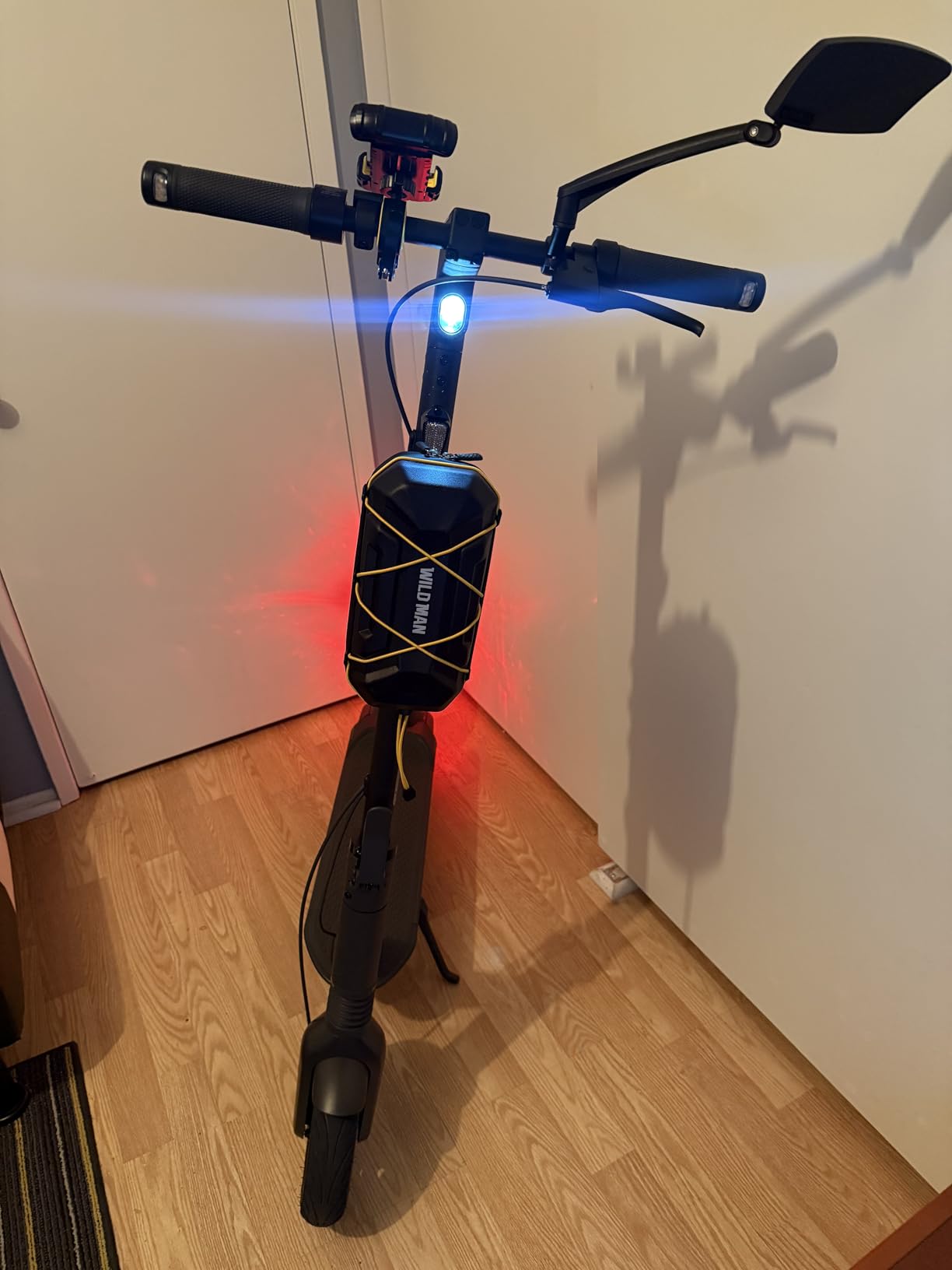Electric Scooter Bag Storage, Waterproof Front Handlebar Bag with Handle | Come with Multicolor Drawstrings, EVA Hardshell, Quick Relase & Easy Install, 2L Scooter Pouch Bag for Segway Niu G3 ZT3 customer photo 2
