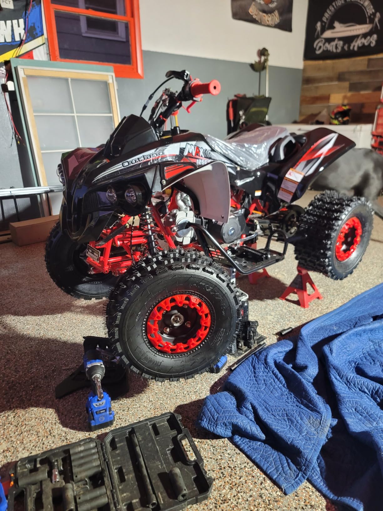 HHH Upgraded 125cc ATV Sports Quad Youth Utility Style 125cc Fully Automatic with Reverse Gas 4 Wheeler Outlander ATVs Quads Big 19/18 inches Tires (Red) customer photo 1