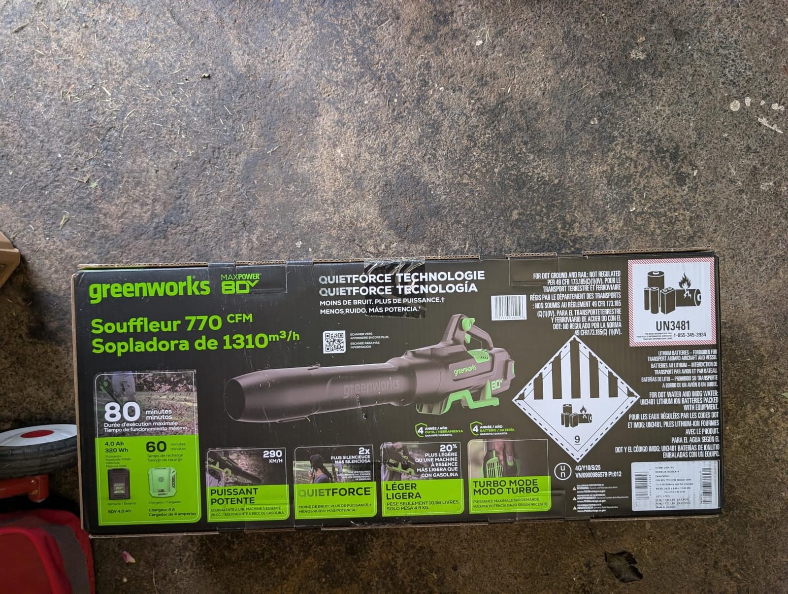 Greenworks 80V Backpack Leaf Blower, 750 CFM, 4.0 Ah Battery and Charger customer photo 1