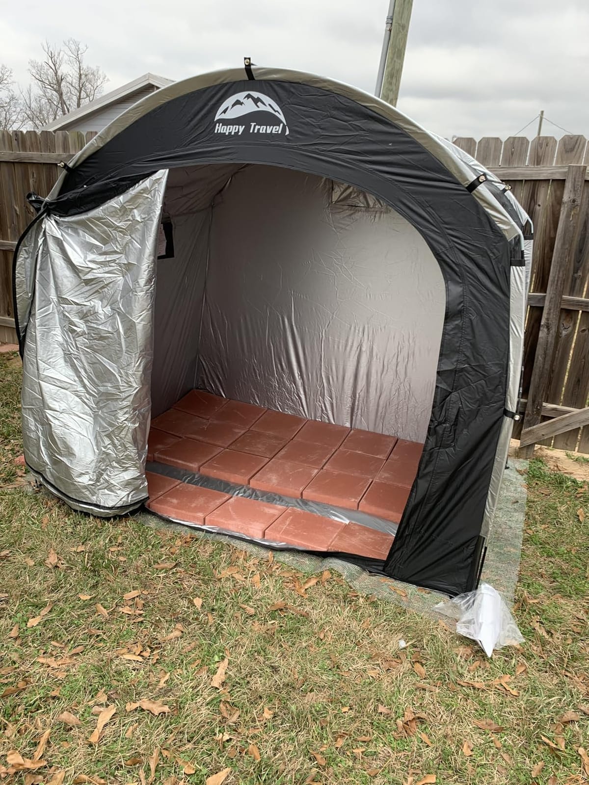Happy Travel Bike Storage Shed Tent, Outdoor Portable Bicycle Storage Sheds | 210D Oxford Fabric PU4000 Waterproof for 2/3/4/6/8 Bikes customer photo 2