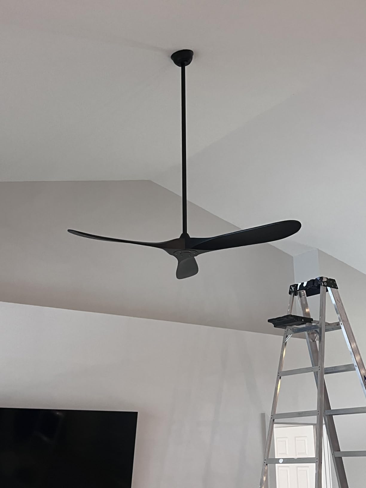 60 Inch Ceiling Fan No Light, Wood Indoor Outdoor Ceiling Fans for Patios Living Room Bedroom Gazebo, Big High CFM Wet Rated Wooden Propeller Ceiling Fan for Sloped Ceiling (Walnut) customer photo 1