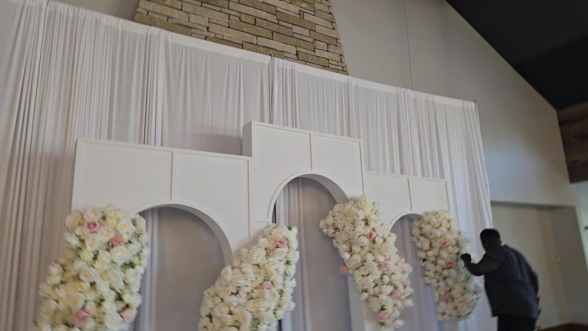 EMART Backdrop Stand Heavy Duty 10x20Ft Adjustable Pipe and Drape Stand Kit | Photography Backdrop Stand for Wedding Birthday Party Banquet Decorations with Adjustable Pipe and Drape Photo customer photo 1