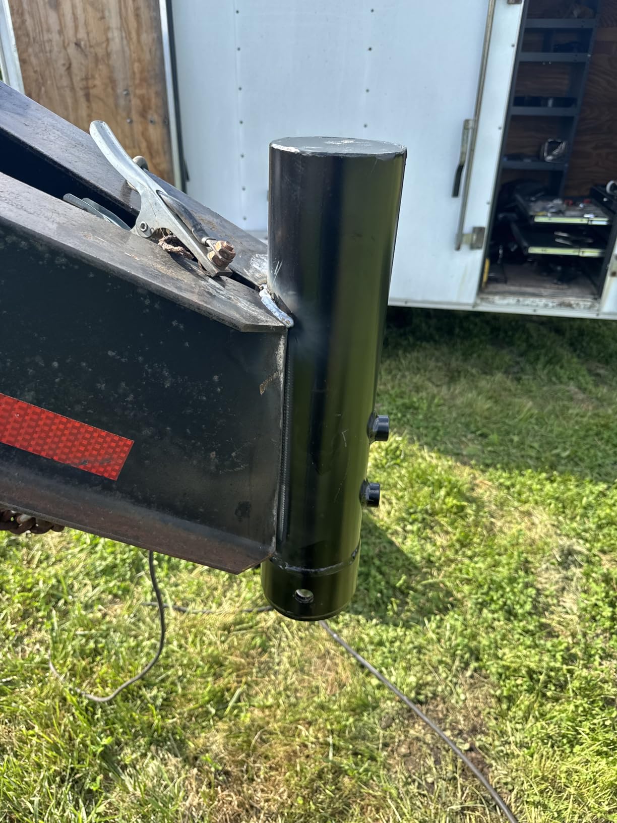 30000 LBS Heavy Duty Gooseneck Coupler 2-5/16 Ball 8 in Adjust Round Tube | Heavy Duty Hitch with load pin for horse & flatbed trailers, 30