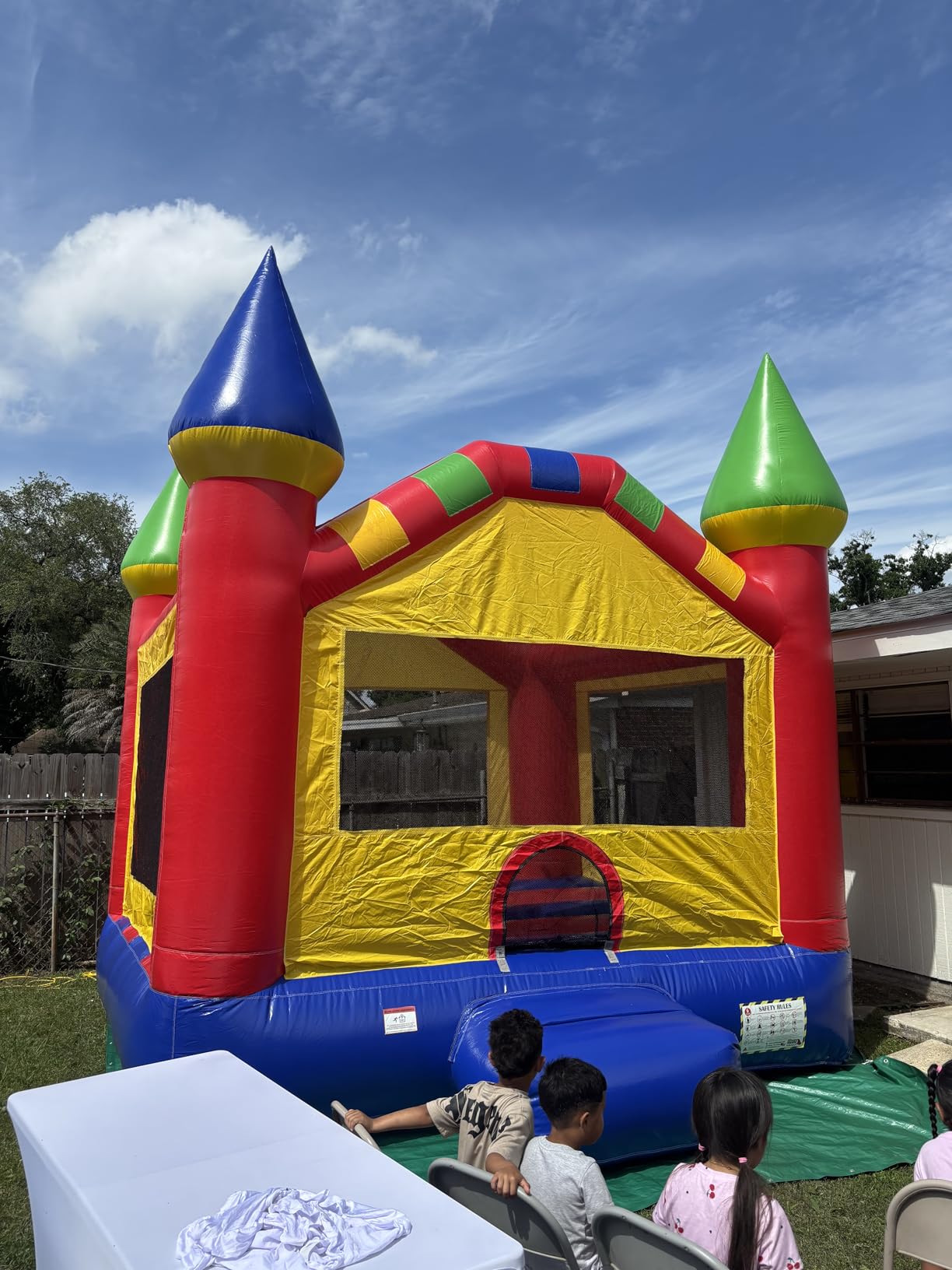 12.5'x13' Commercial Bounce House with Blower & Basketball Hoop; Durable 13' Tall Marble Vinyl Inflatable Jumper for Kids and Adults, Rental Quality, Indoor & Outdoor customer photo 1