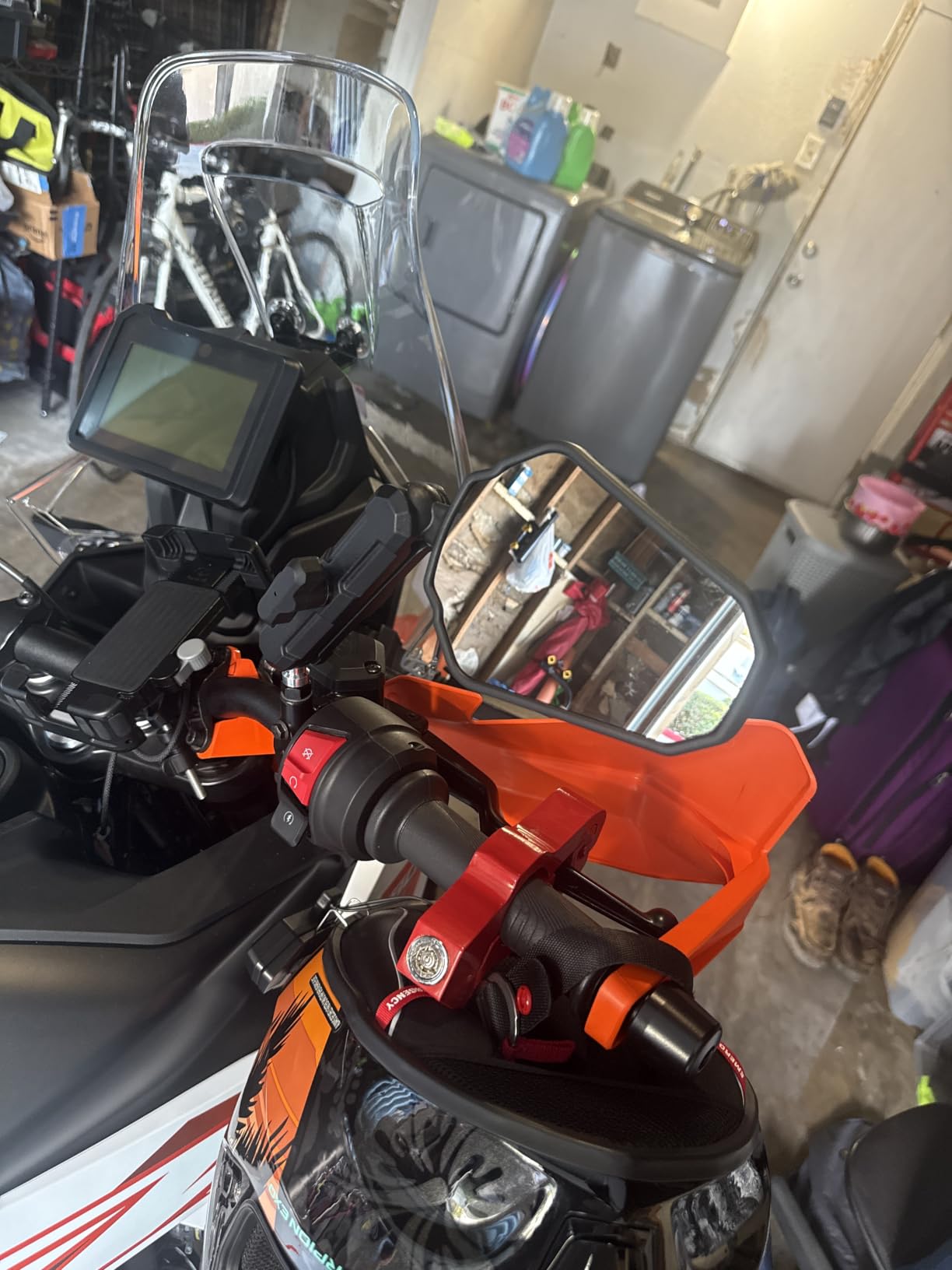 Upgraded Adventure Motorcycle Mirrors, Ball-Head ATV Rear View Mirror No Vibration & Wobble With 8/10MM Screw and 7/8