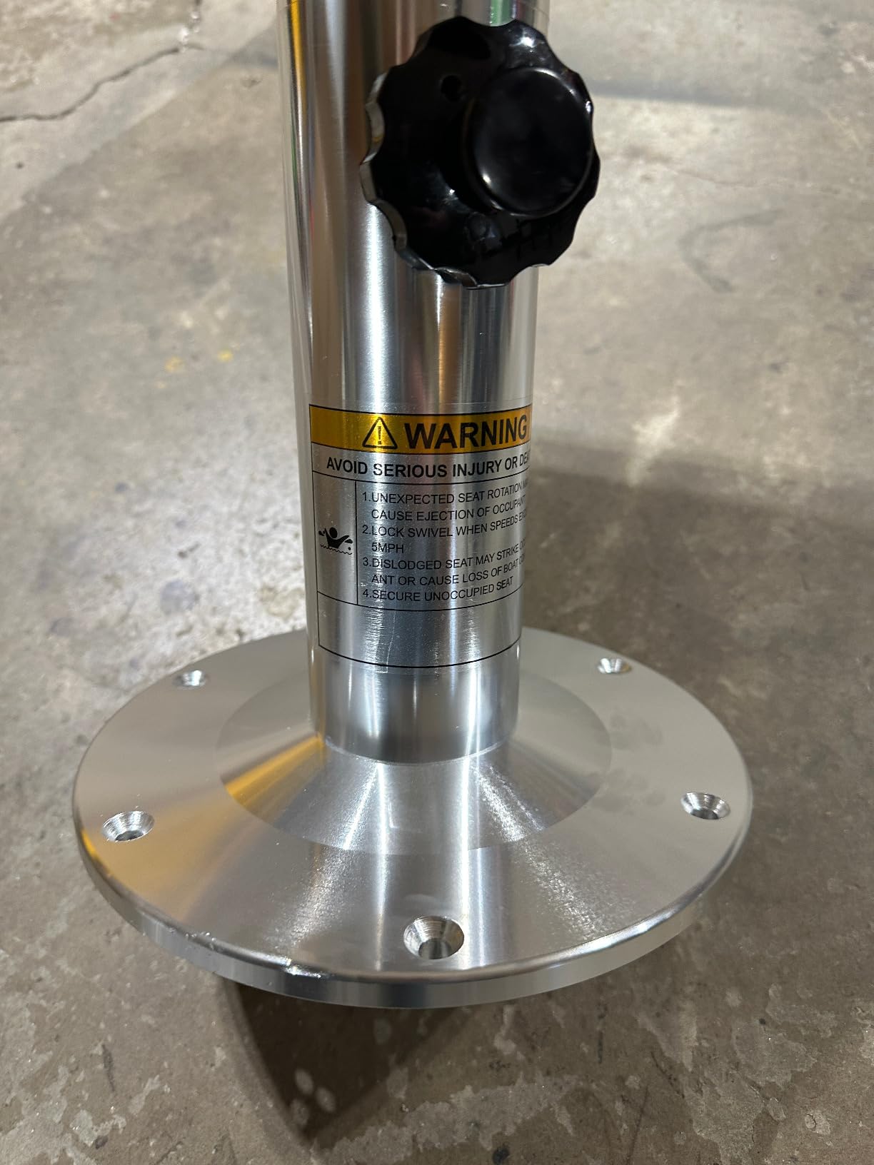 Boat Seat Pedestal with Slide, Aluminum Adjustable Height from 14