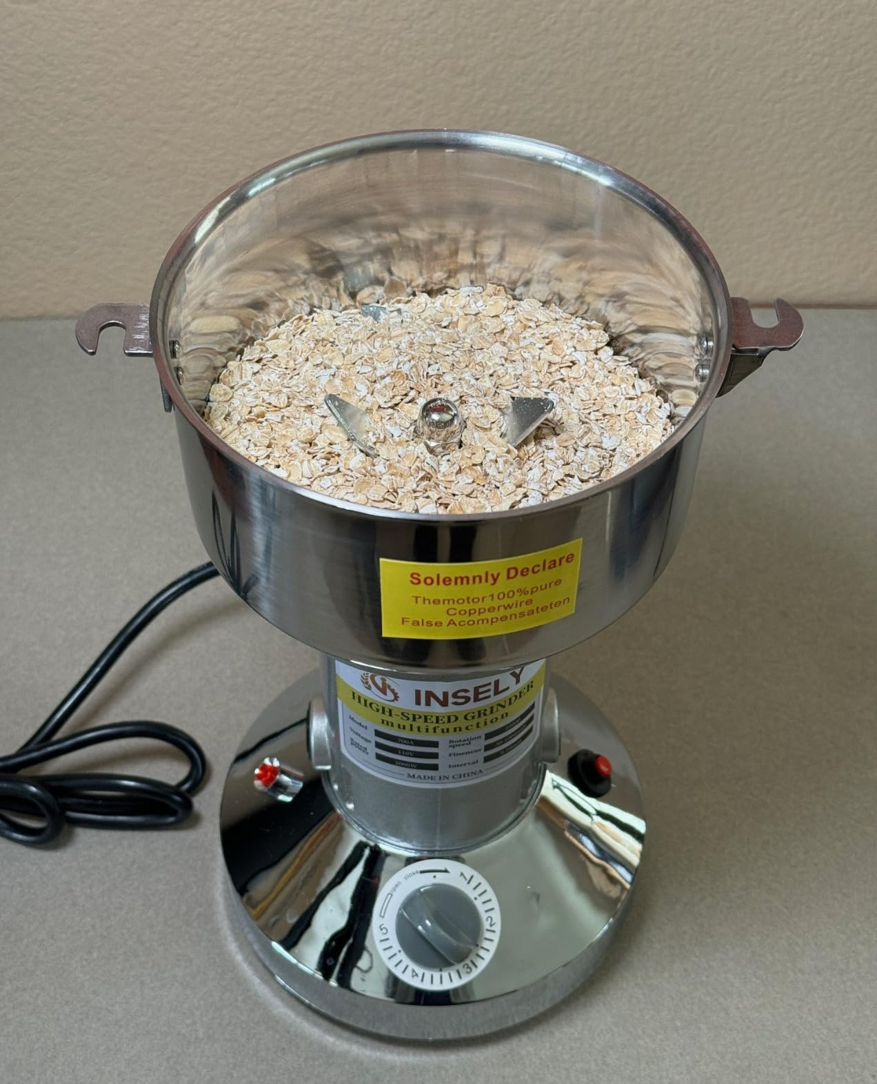 1000g Grain Mill, Flour Mill Grinder for Home-Swing | High Speed Electric 304 Stainless Steel; Flour Mill for Wheat, Spices, Corn and Dry Food customer photo 2