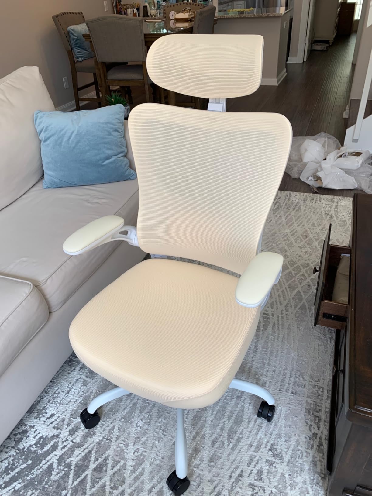 Marsail Ergonomic Office Chair: Office Desk Chair with High Back Mesh and Adjustable Lumbar Support Rolling Work Swivel Task Chairs with Wheel 3D Armrests and Headrest customer photo 1