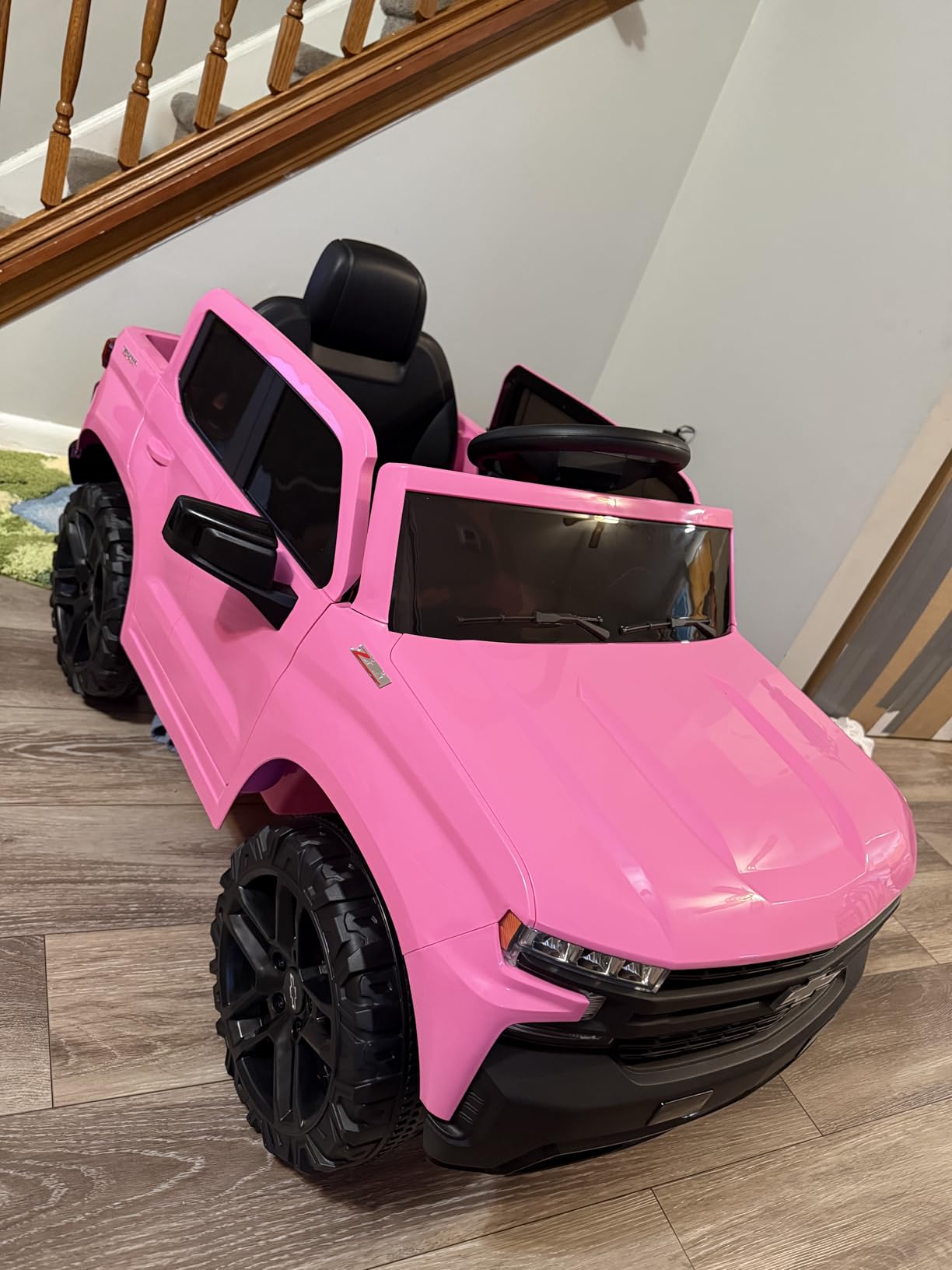 Best Choice Products 12V Licensed Chevrolet Silverado Ride On Truck, Electric Car Toy w/Parent Remote Control, Truck Bed Storage, Bluetooth Speaker, LED Lights, 2.5 MPH Max Speed - Black customer photo 1
