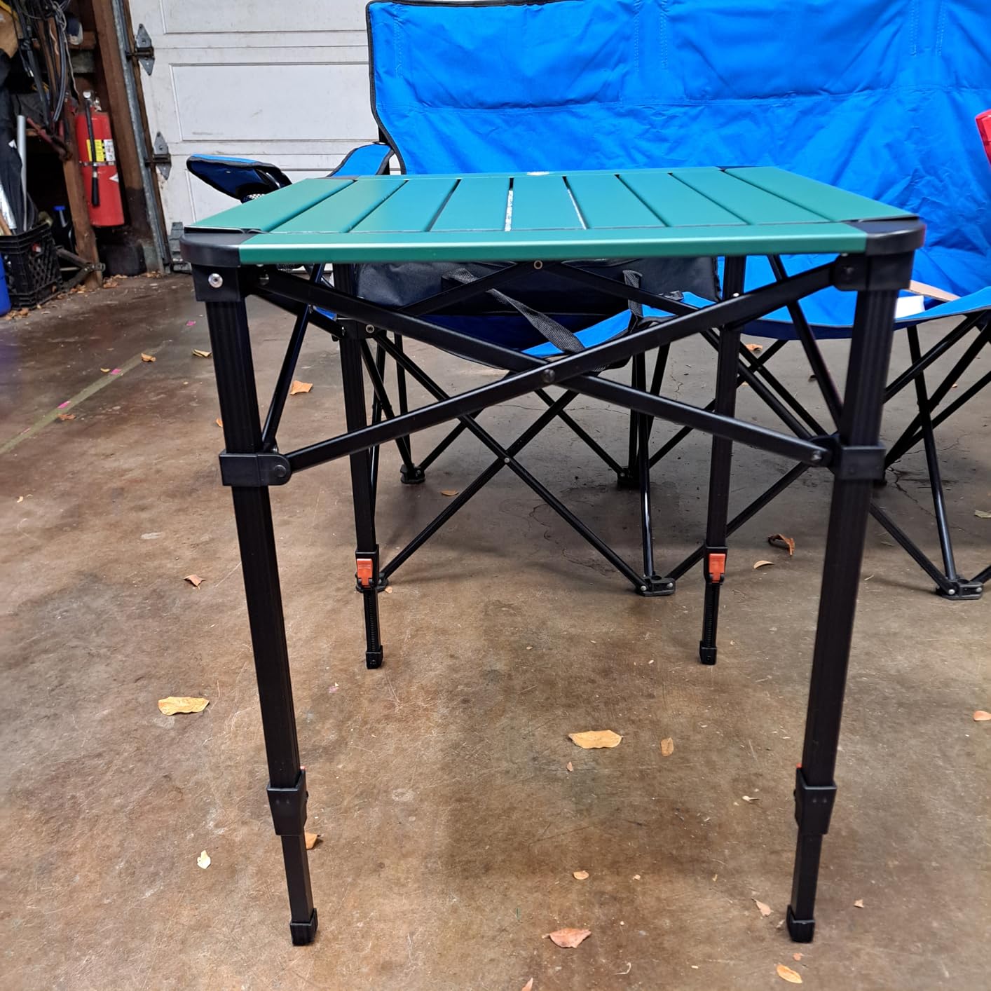 VILLEY Folding Camping Square Table with Carry Bag, Lightweight Aluminum Adjustable Square Table for Outdoor, Camping, Picnic, Backyards, BBQ, Small customer photo 1