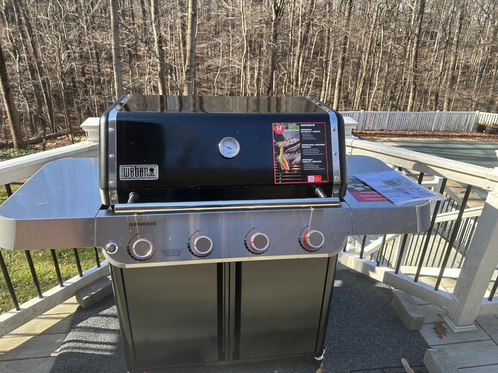 Weber Genesis E-415 Liquid Propane Gas Grill, 4 Burners, Black - Porcelain-Enameled Cast-Iron Grates & PureBlu Burners customer photo 1