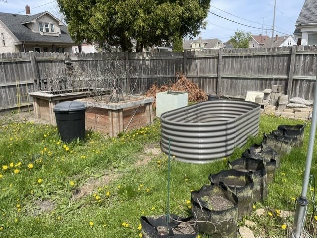 Anleolife 8x4x2ft Oval Deep Root Galvanized Raised Garden Bed, Quartz Grey | 478-Gallon Capacity, 24in Soil Depth customer photo 1