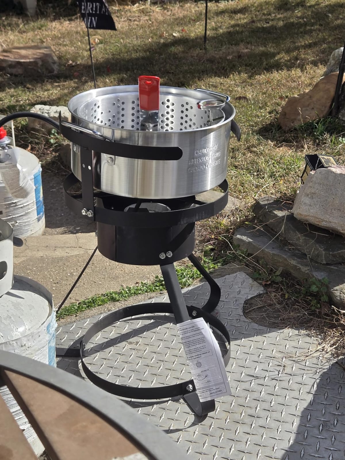 VEVOR Seafood Boiling Kit & Turkey Fryer, 30-qt Boiler Steamer Cooker Set, Outdoor Aluminum Frying Pot, 54,000 BTU Burner Propane Gas Boiler, Gifts for Thanksgiving Day customer photo 2