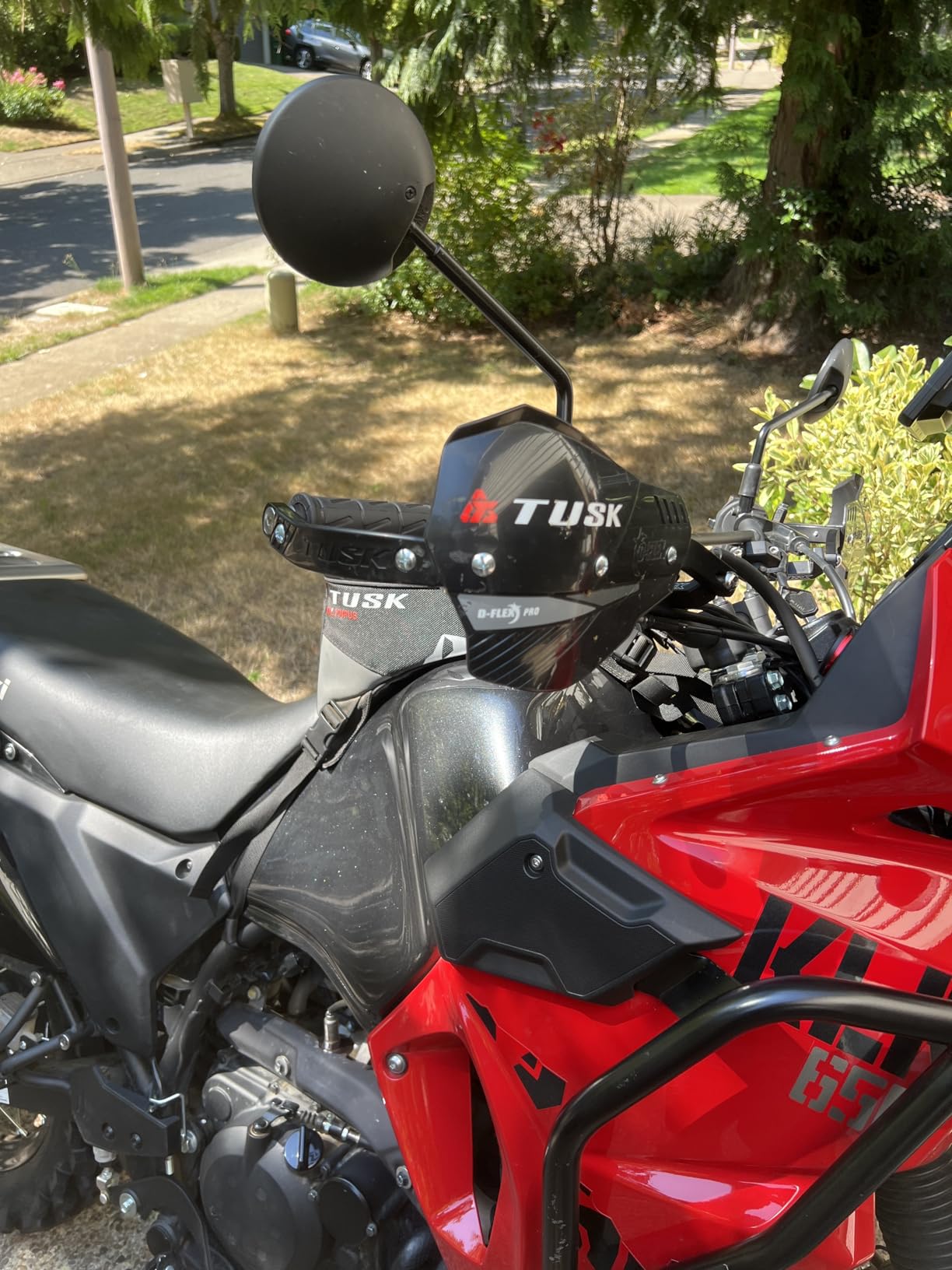 Tusk D-Flex Pro Adventure Handguards - Black Aluminum Bar/Black Shields - Universal Fit - Fits 7/8