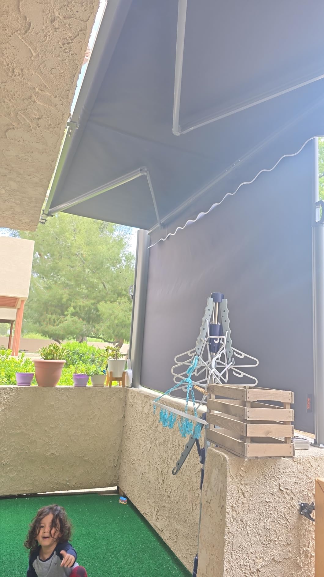 MCombo 10x8ft Manual Retractable Patio Awning Sunshade Canopy (Green) | Aluminum Frame; 280g/m² Polyester Fabric; Fabric with UV and Waterproof Coating; For Windows, Doors, Decks, and Gardens customer photo 1