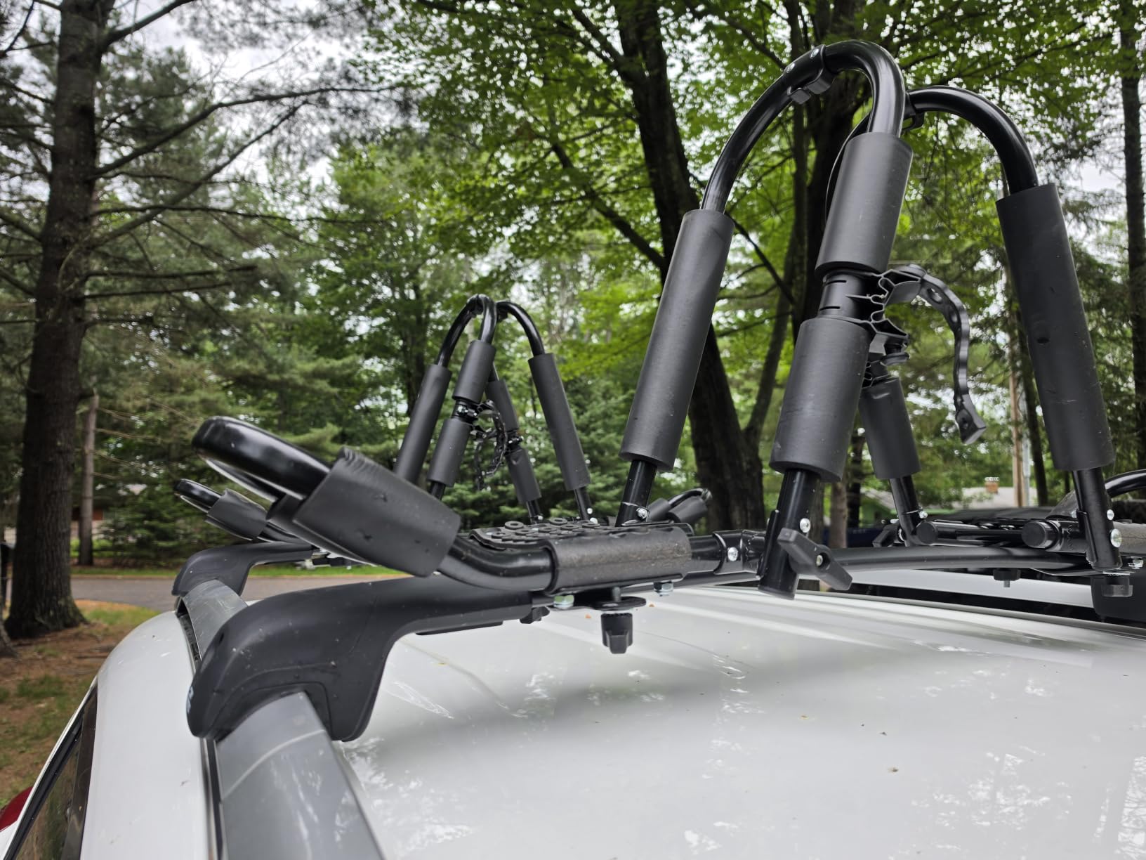 FORWODE Premium Kayak Roof Rack, 2 Pair J-Bar Roof Rack, Folding Adjustable Rack, Heavy Duty Kayak Roof Carrier 2 Kayak, Canoe, SUV, Surfboard on SUV, Car and Truck Crossbar customer photo 1