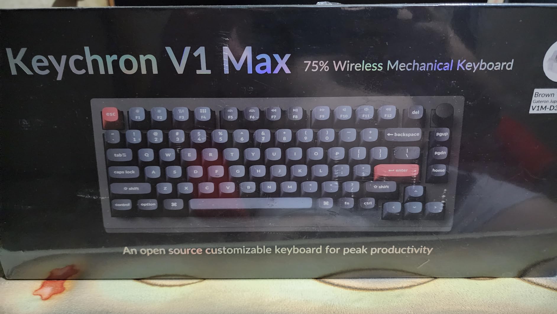 V1 Max 75% RGB Custom Mechanical Keyboard, 2.4Ghz/Bluetooth 5.1/Wired QMK/VIA Programmable Macro, Hot-Swappable Gateron Jupiter Brown Switch Gasket Mount for Mac Windows Linux customer photo 1