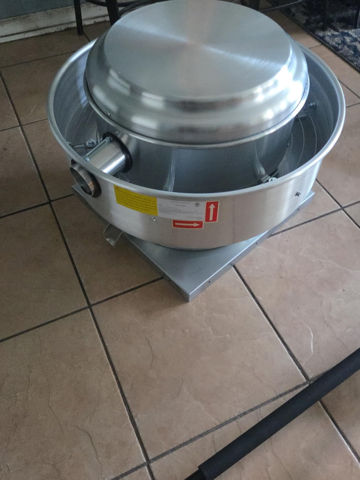 Restaurant Canopy Hood Grease Rated Exhaust Fan - Food Truck High-Speed Direct Drive Centrifugal Upblast Exhaust Fan 0.5HP 110 Volt Single Phase Motor 1900-2600 CFM customer photo 1