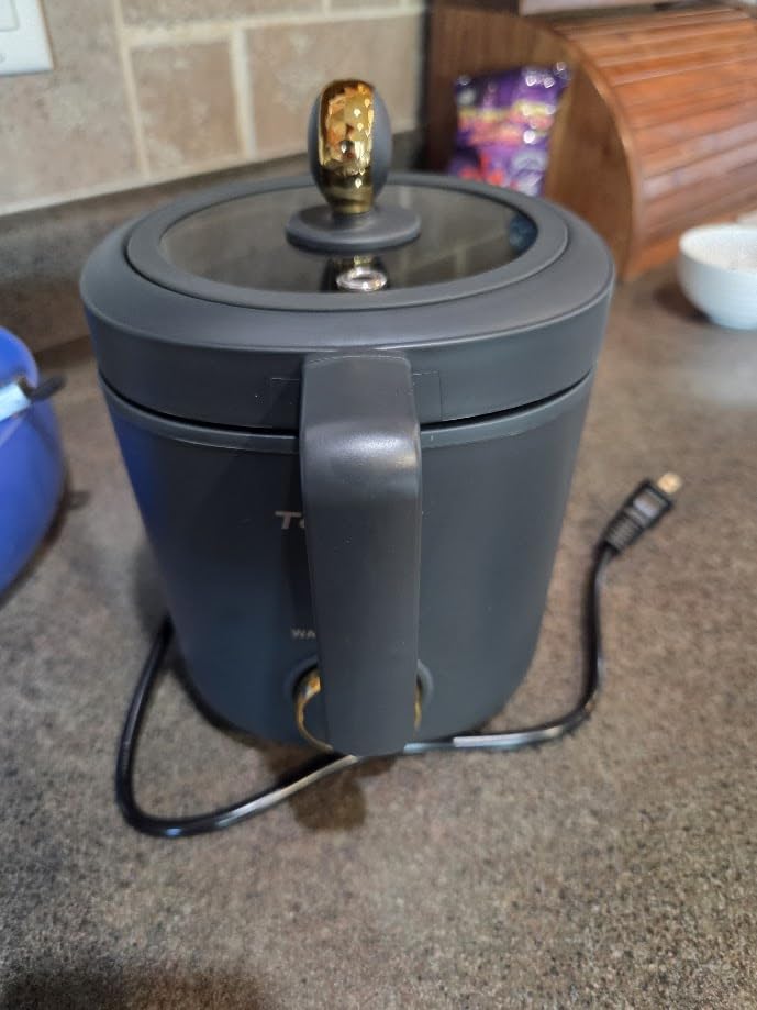 TOPWIT Rice Cooker Small 2-Cup Uncooked, Mini Rice Cooker, Removable Pot | 1.2L, Nonstick Pot, BPA-free, One-touch Operation, Auto Keep Warm, Ideal for Dorm, Office & Travel, Compact & Portable, Grey customer photo 1