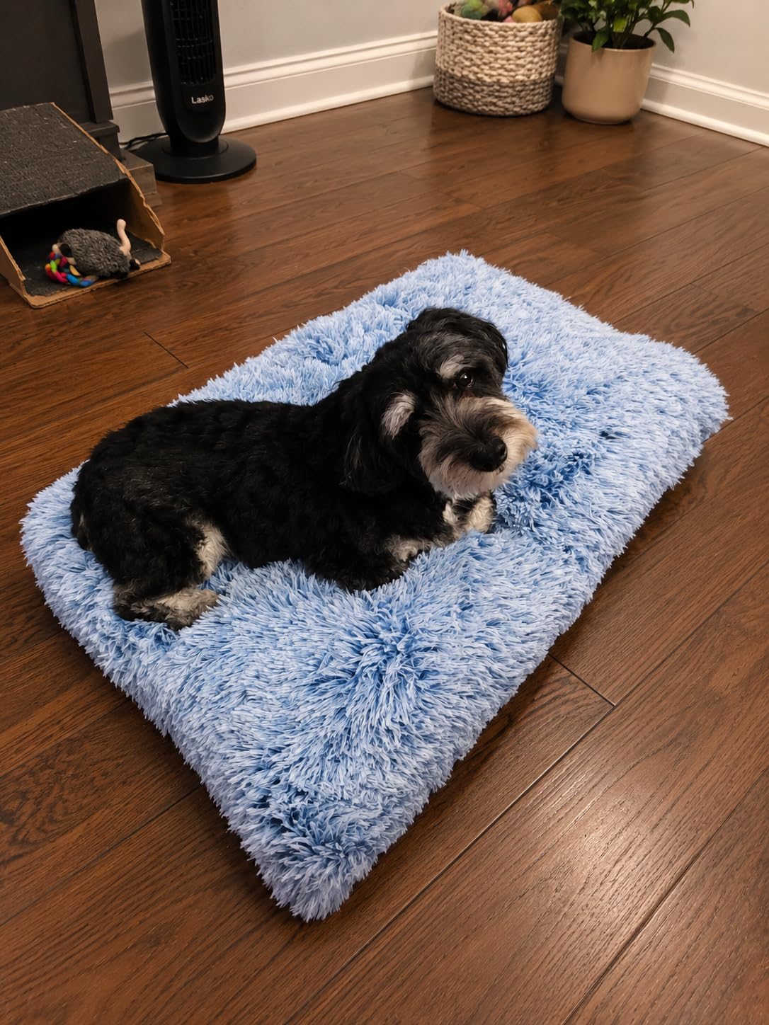 EHEYCIGA Fluffy Dog Crate Bed for Medium Dogs, Plush Crate Pad, Camel customer photo 2