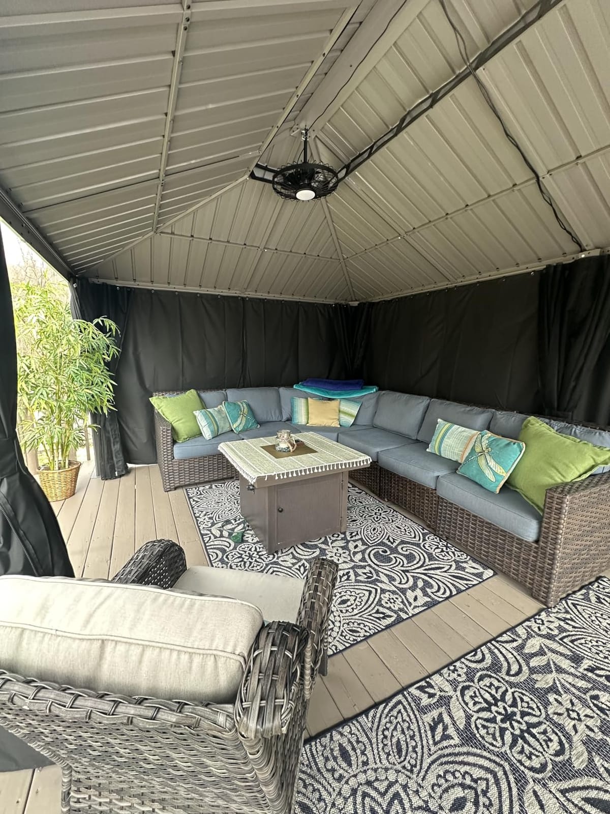 PURPLE LEAF Outdoor Gazebo 12' x 14' w/Lights & 4.7