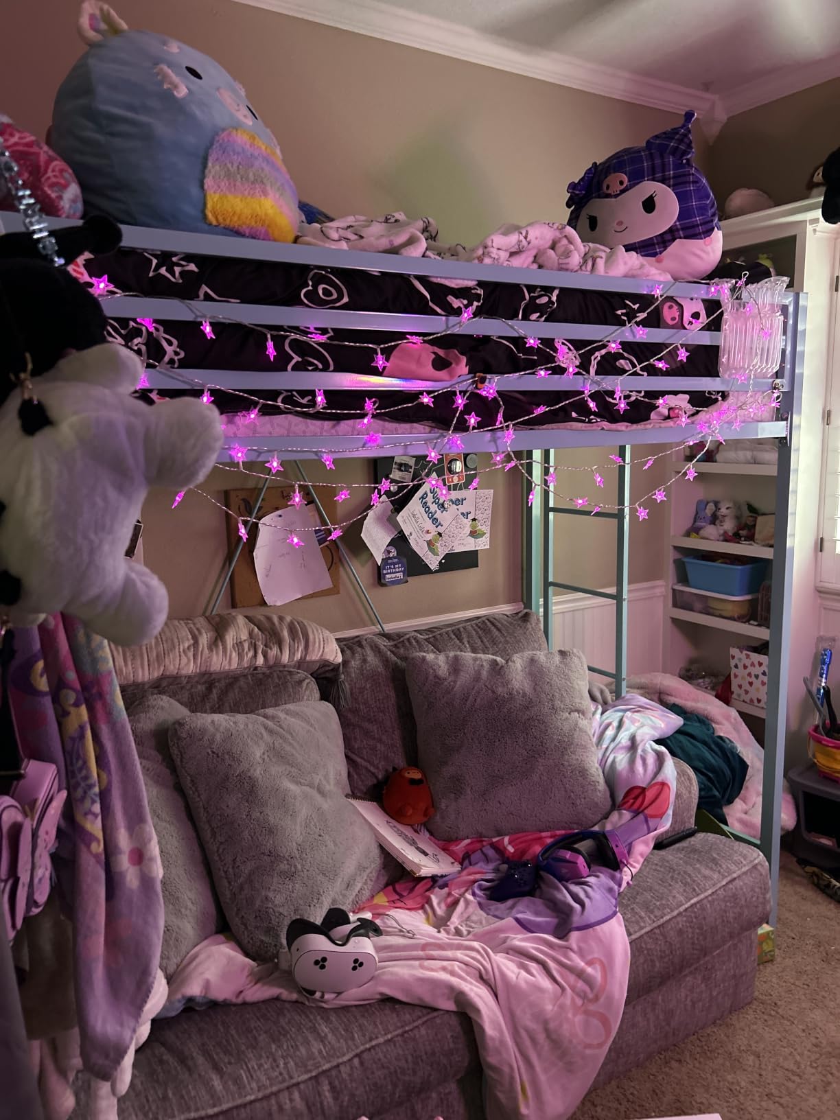 SHA CERLIN Loft Bed Twin Size with Ladder and Guardrail, White | Heavy Duty Metal Slats Support, No Box Spring Needed, Small Space Saving Furniture for Bedroom Dorm customer photo 1
