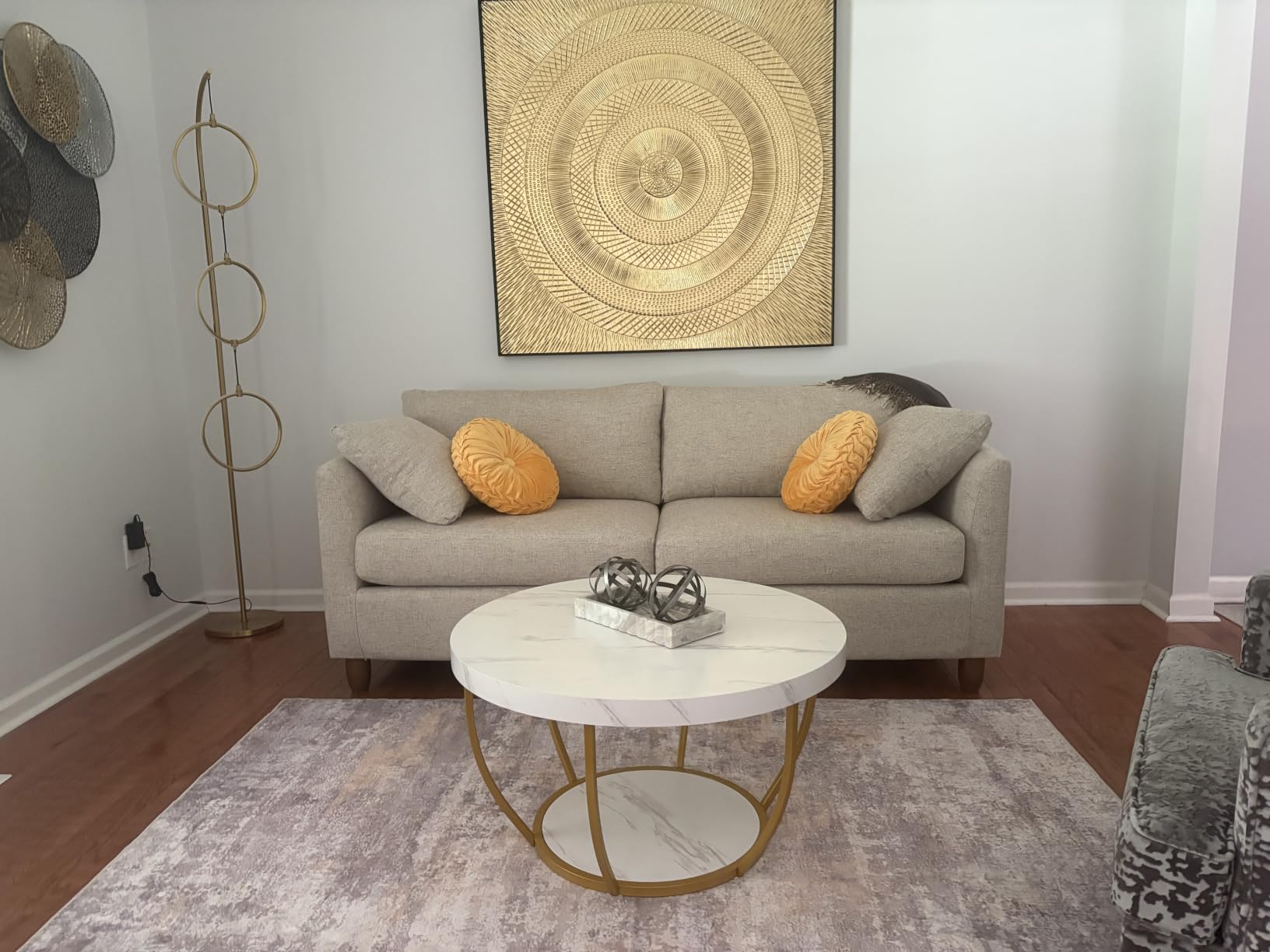 Tribesigns Round Coffee Table with Storage, 31.7