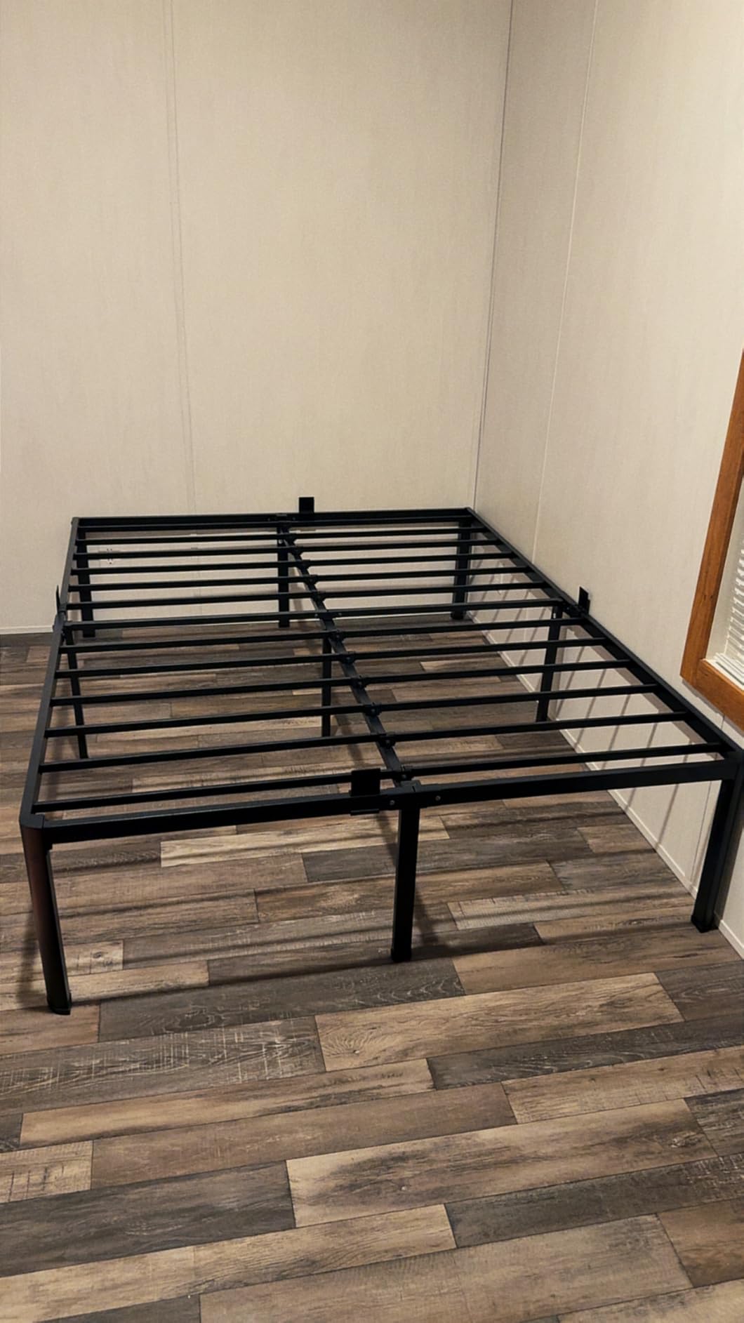 VIPSHOW 18 Inch Queen Bed Frame with Round Corners No Box Spring Needed | 3500lbs Heavy Duty, Under bed storage, 4 mattress stoppers, Headboard holes, Noise-free, Easy assembly & rubber covers customer photo 2