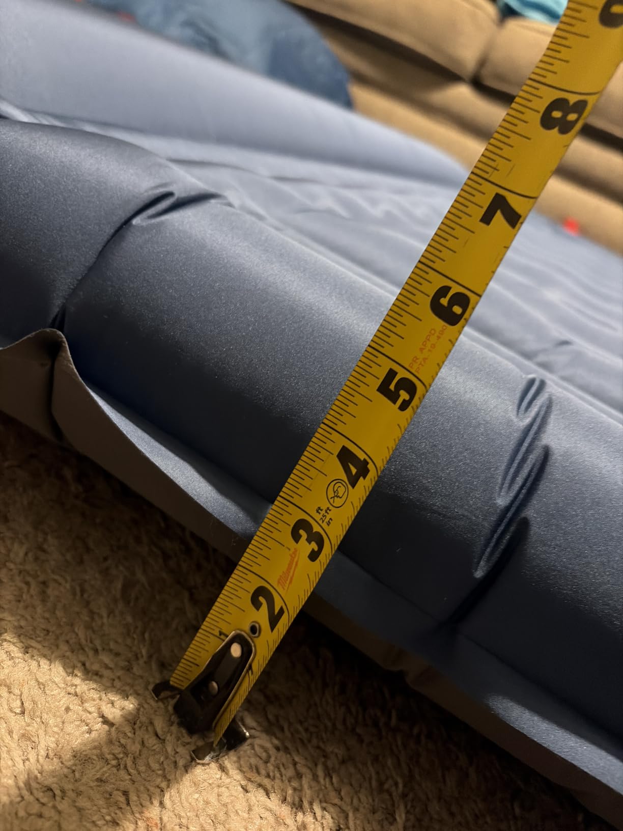 FNARMW Double Sleeping Pad Camping, Self Inflating 6'' Extra-Thick 2 Person Pillow Built-in Foot Pump Waterproof Inflatable Sleeping Mat Backpacking, Tent, Hiking, Portable Camping Pad (Navy Grey) customer photo 2
