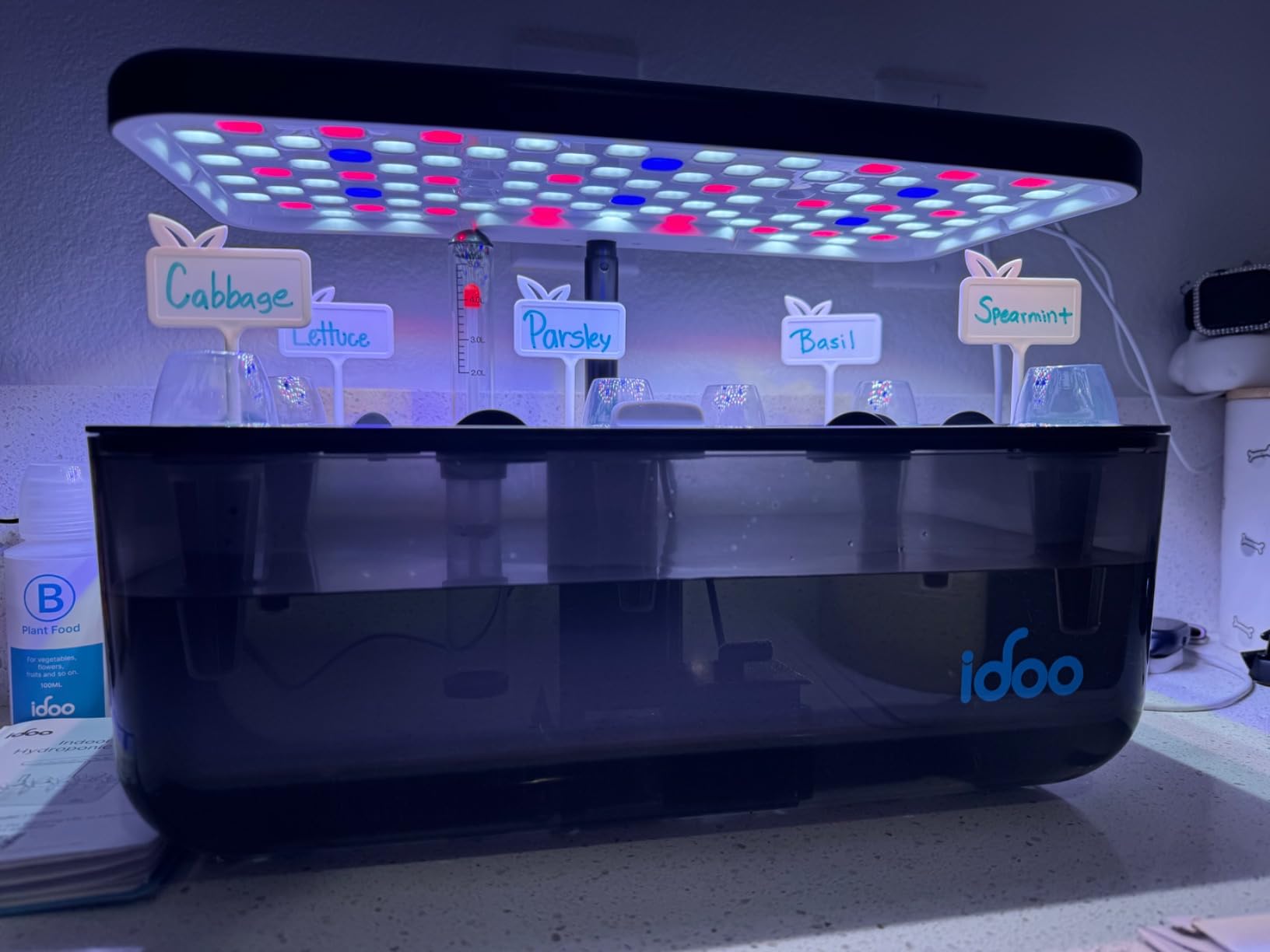 iDOO Hydroponics Growing System with 12 Pods Kit & LED Grow Light | Indoor Herb Garden with 5L Transparent Water Tank, Self Watering, Auto-Timer, Adjustable Heigh, Gifts for Women Men Fathers customer photo 1
