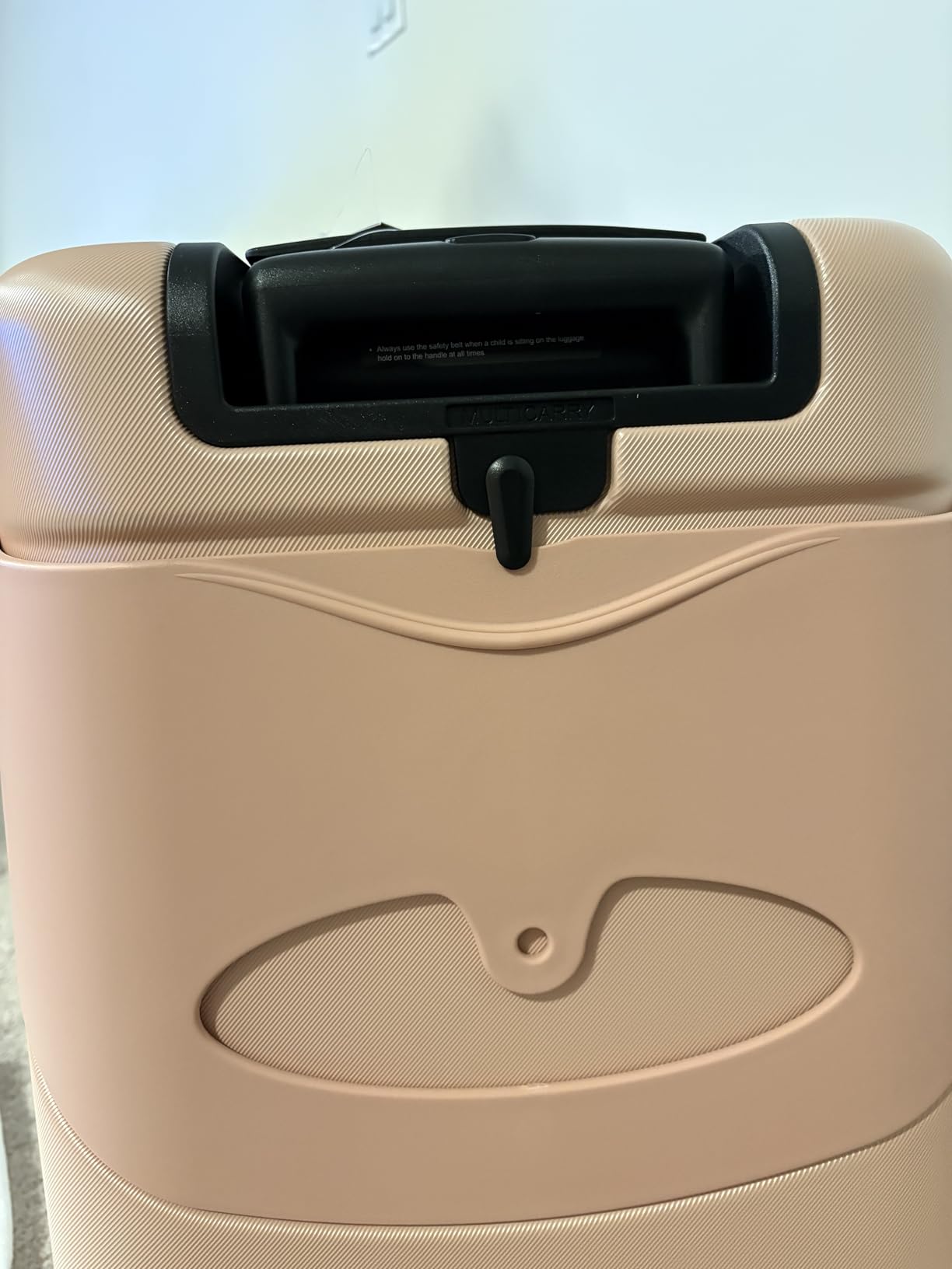 Kids Ride-On Carry-On Suitcase with Foldable Seat, Safety Belt, TSA Lock, 4 Double Spinner Wheels, Hard Shell Cabin Luggage, 43L, Dusty Pink customer photo 2