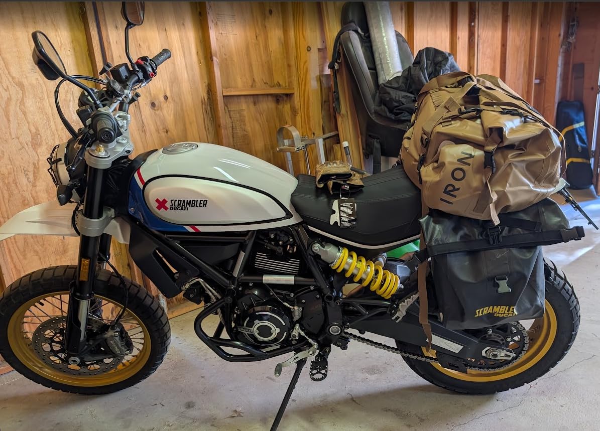 IRON JIA'S Motorcycle Dry Bag, Waterproof Duffel Bag with Roll-Top Closure | 30L Motorcycle Tail Bag, Fully Waterproof, Wet-Dry Storage, Quick Mounting, Air Valve, MOLLE, Reflective Trim customer photo 1