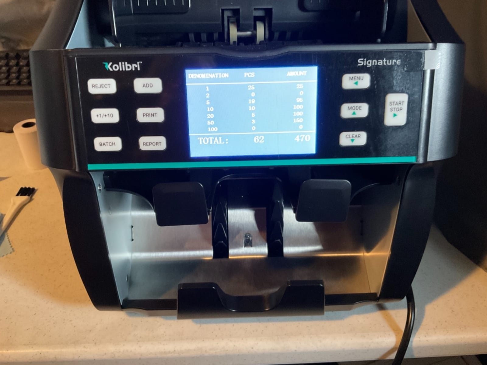 KOLIBRI Money Counter Machine I LCD Display I Business Grade I Advanced IR/UV/MG/MT/DD/HLF Detection I Mixed Denomination I Multi-Currency I Back Loading I 3-Years Warranty I KBR-500 customer photo 1