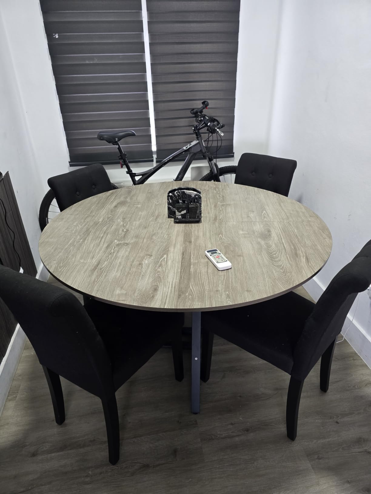 Welzona Upholstered Dining Chairs Set of 4, Button Tufted Parsons Dining Chair with Solid Wood Legs, Modern Fabric Side Chair (Black) customer photo 2