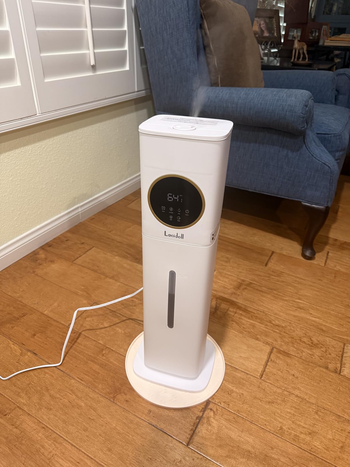 Lacidoll 8L Large Humidifier for Bedroom Large Room Home 800 sq ft, Black | 48H Top Fill Cool Mist Humidifier for Baby Nursery, Humidity Control, Night Light, Essential Oil Tray, Safe for Plants & Pets customer photo 1